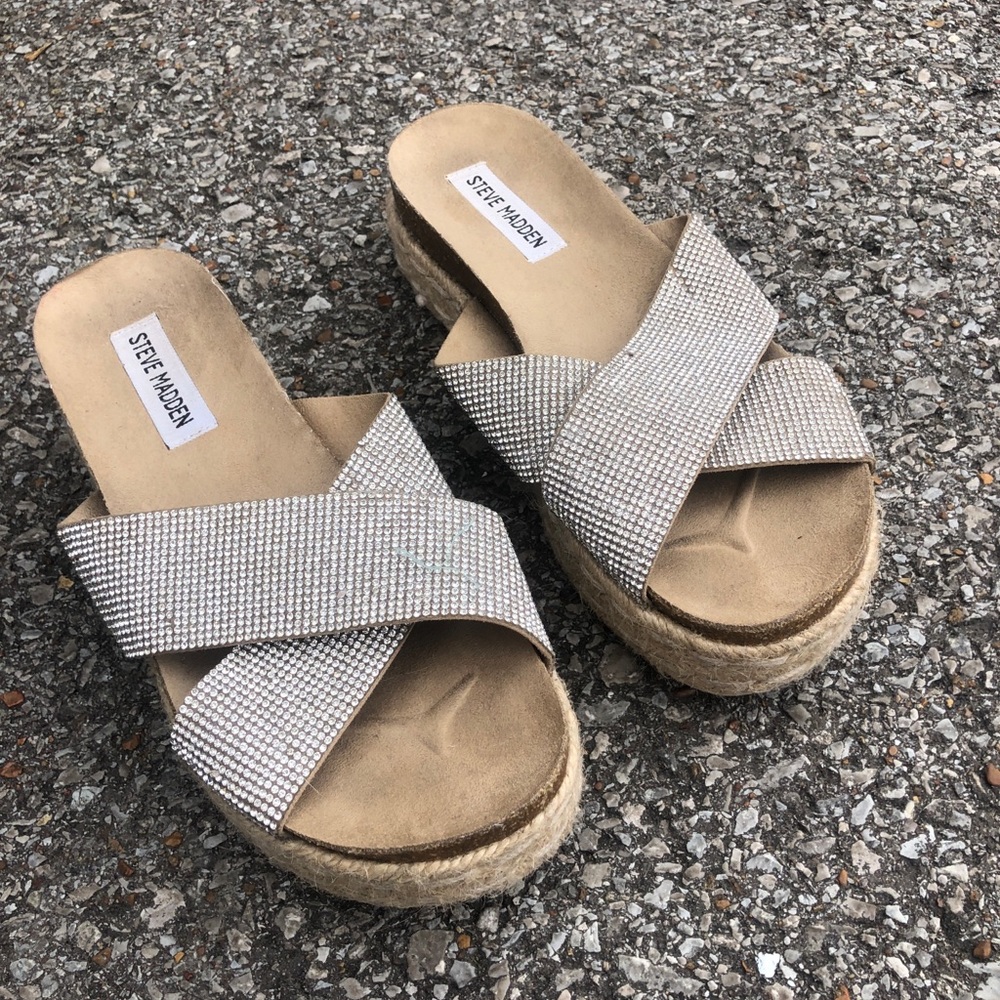 Steve madden rhinestone slides!